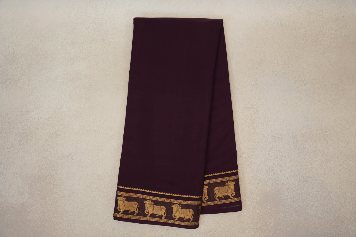 Online Plum Purple Mysore Silk Saree