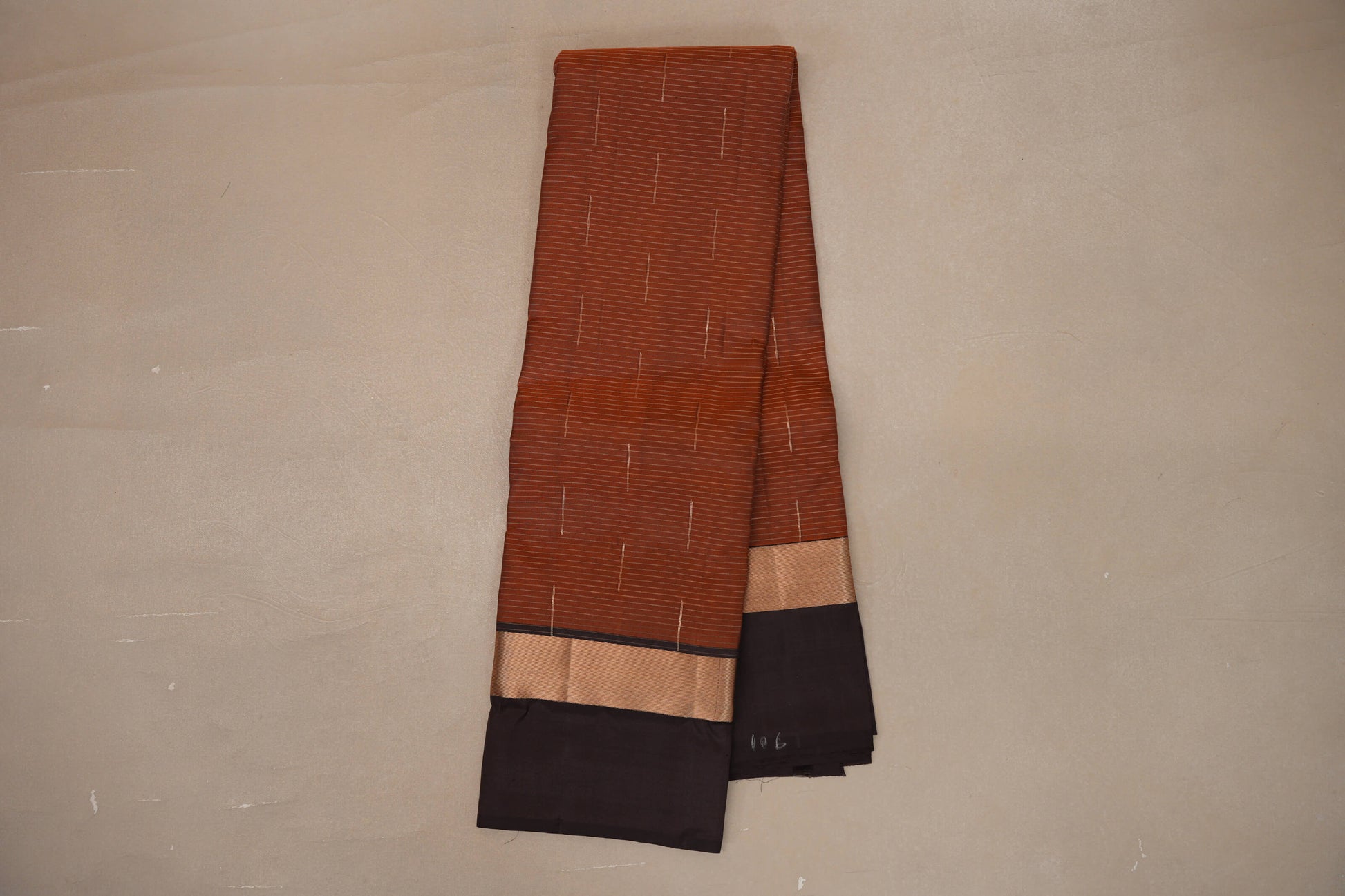 Online Light Brown with Dark Brown Borders Light Weight Kanjivaram Silk Saree