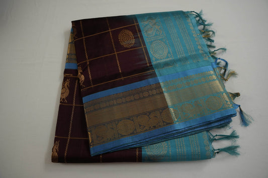 Maroon silk cotton saree