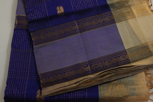 Checked silk cotton saree