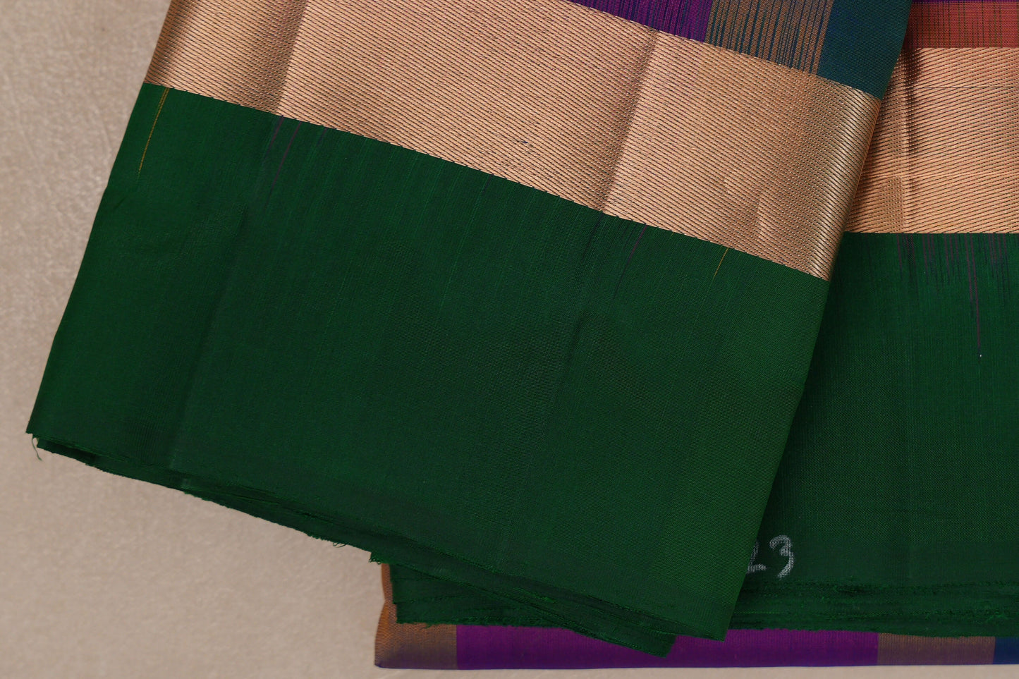 Multi Color Checks Light Weight Kanjivaram Silk Saree borders