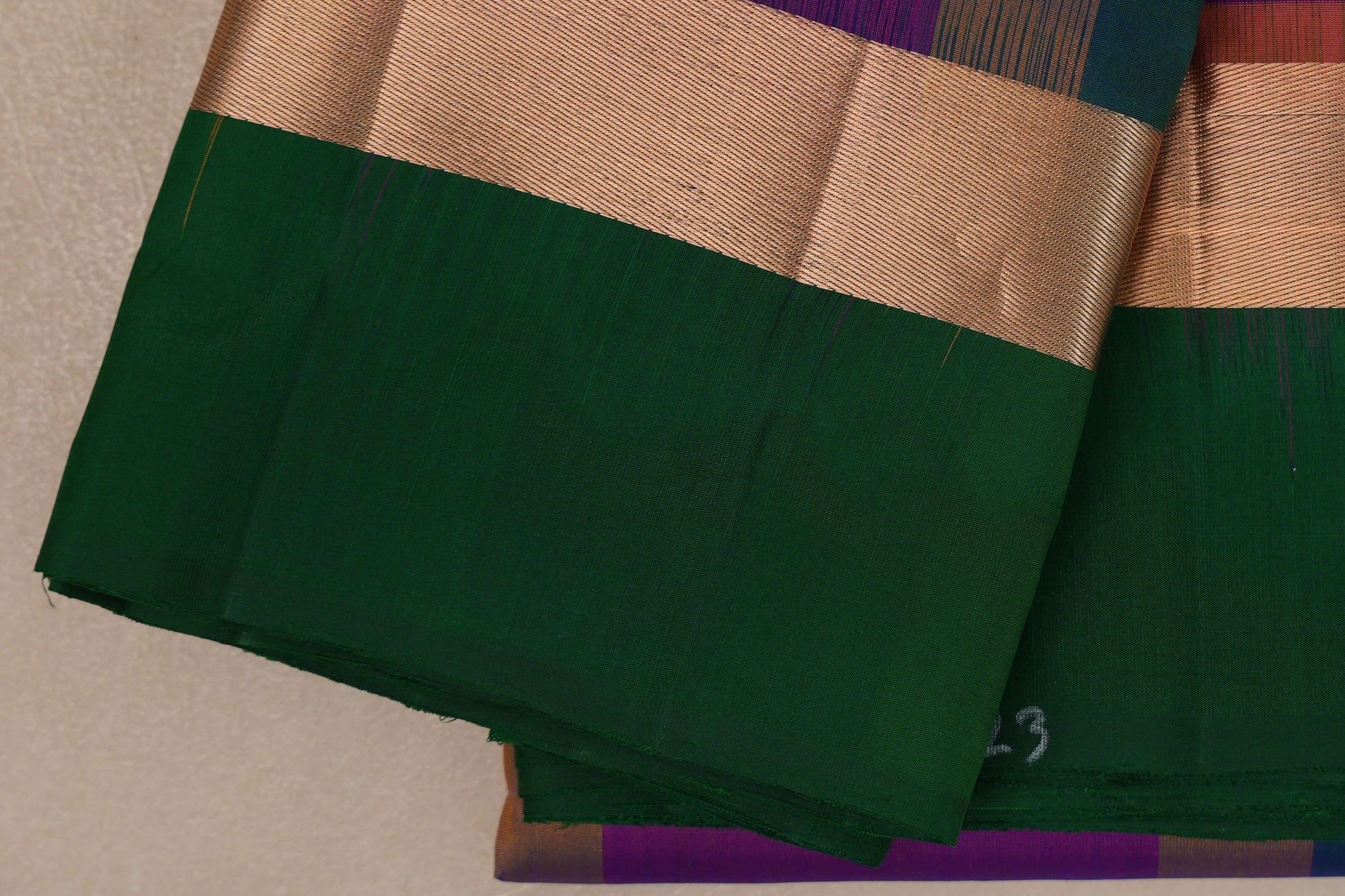 Multi Color Checks Light Weight Kanjivaram Silk Saree borders
