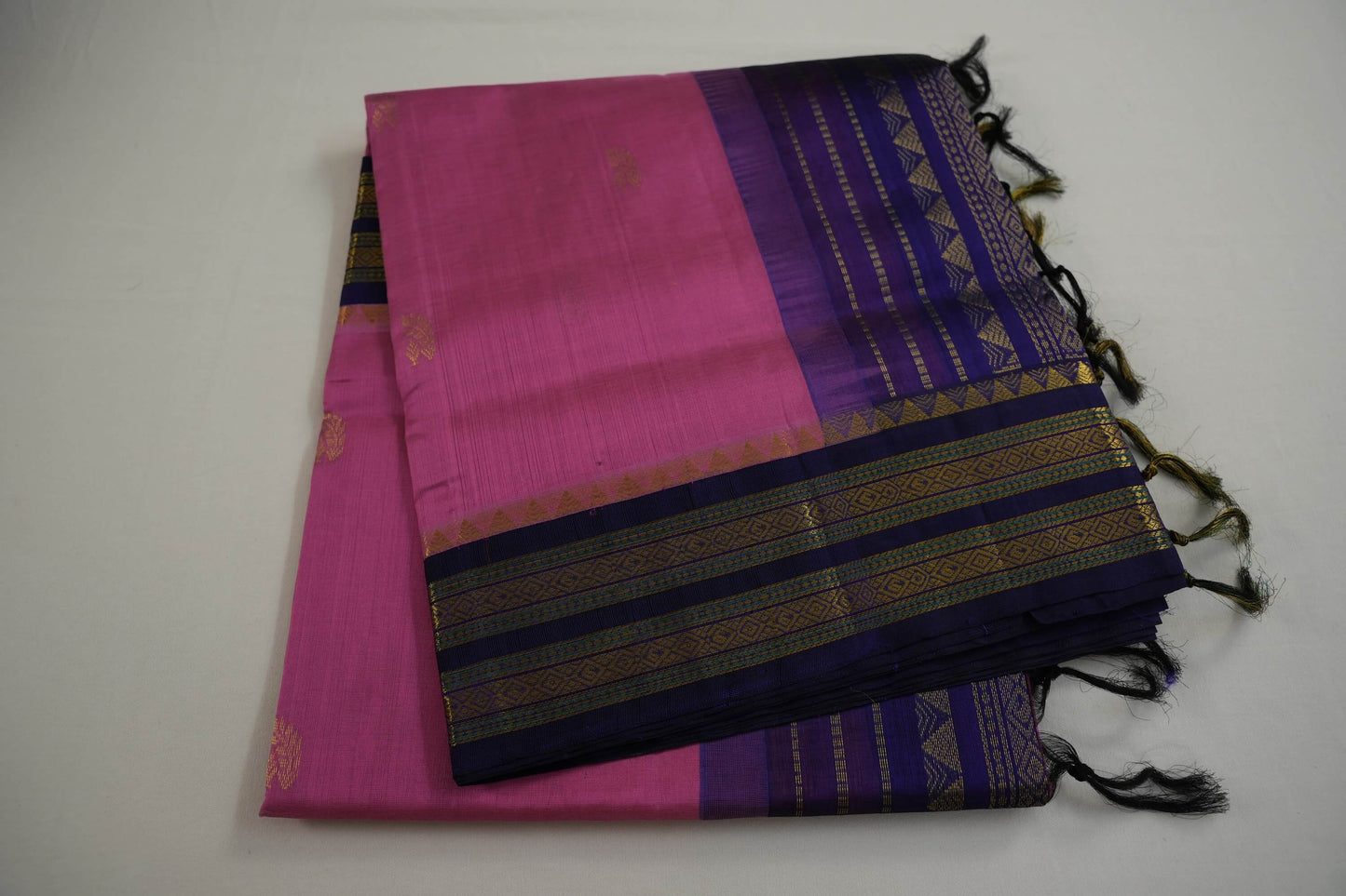 Pink silk cotton saree