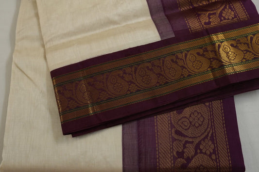 Plain silk cotton saree