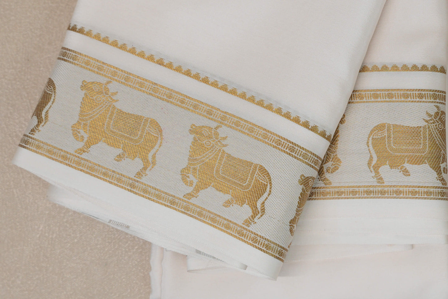 Off White Mysore Silk Saree border