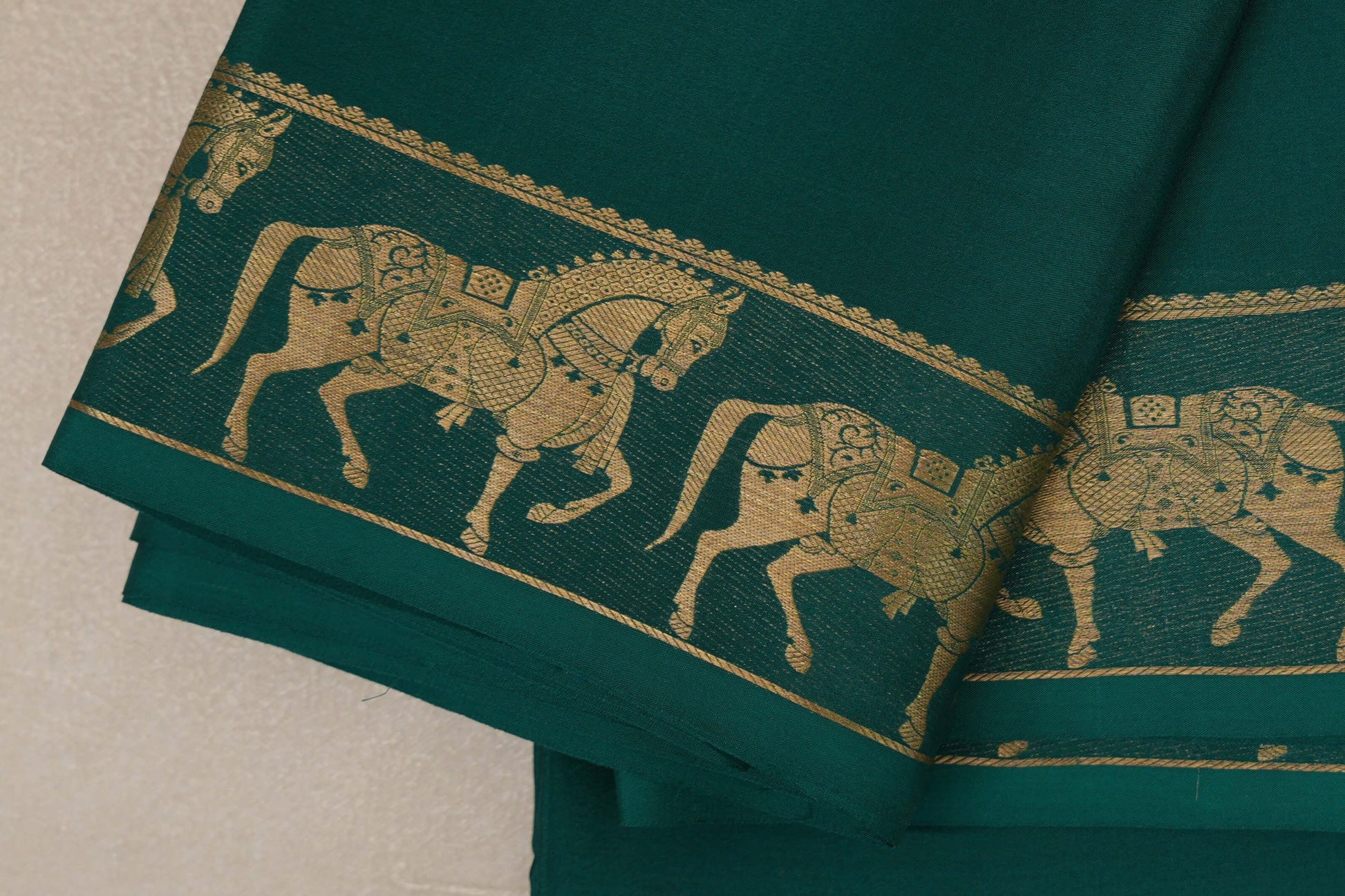 Deep Bottle Green Mysore Silk Saree border