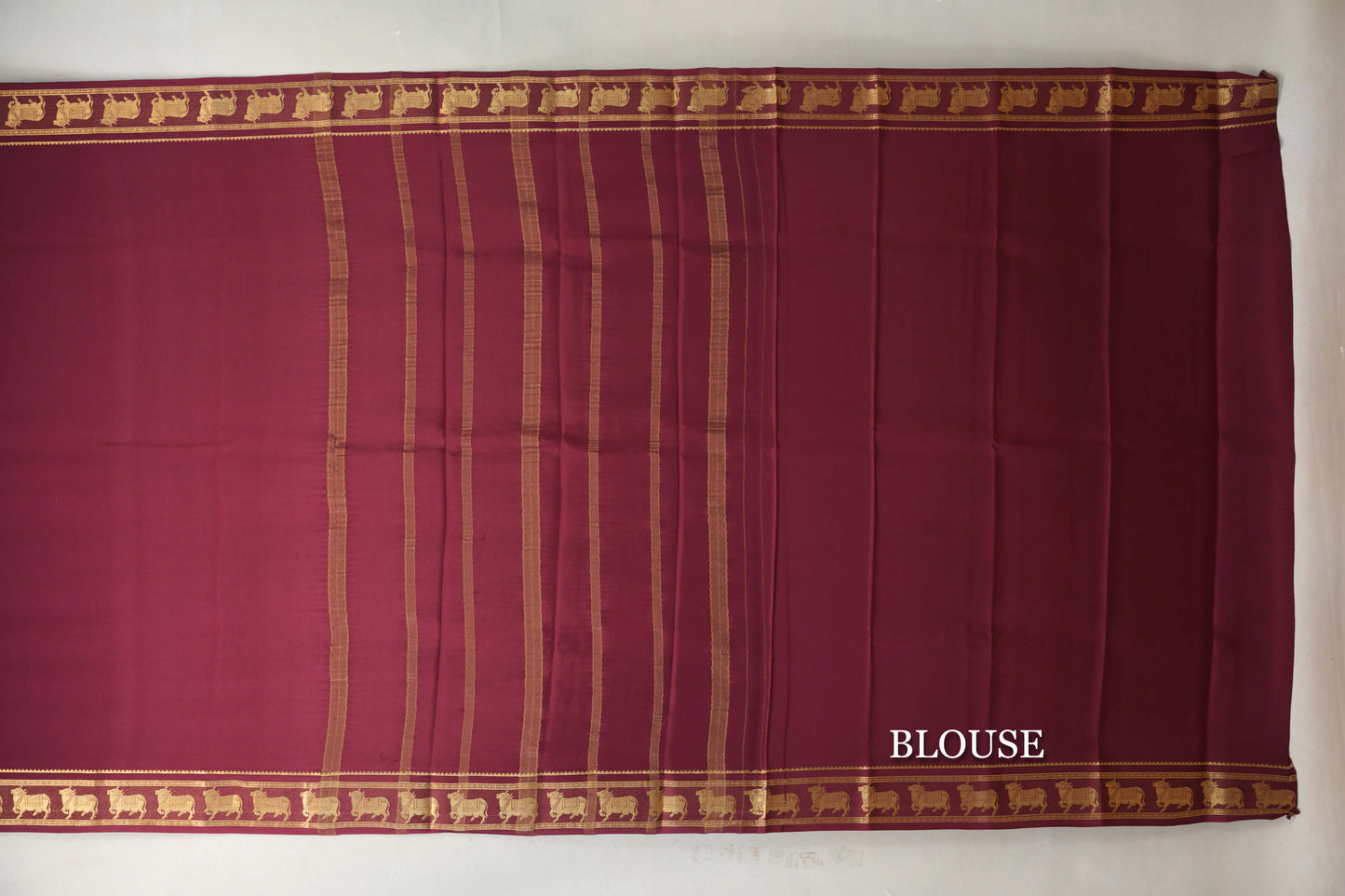 Deep Maroon Mysore Silk Saree blouse