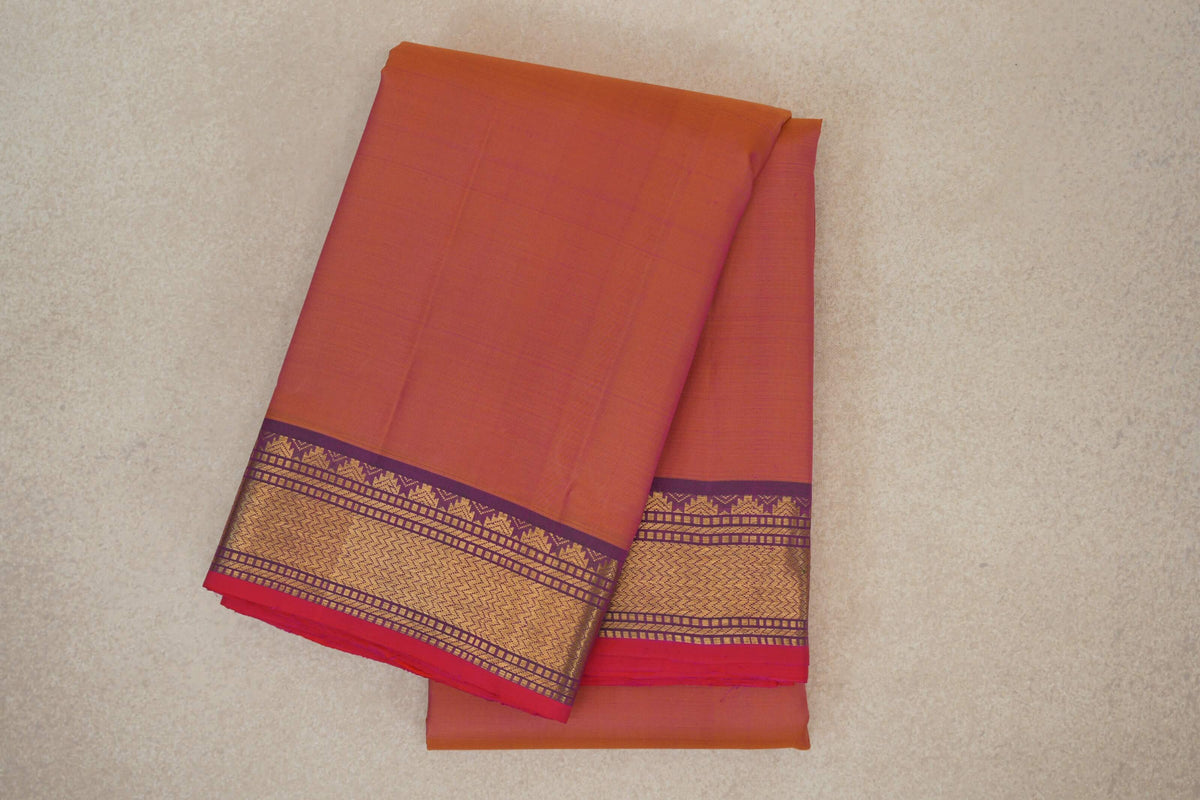 Dual Tone of Yellow and Pink Vintage Kanjivaram Silk Saree 
