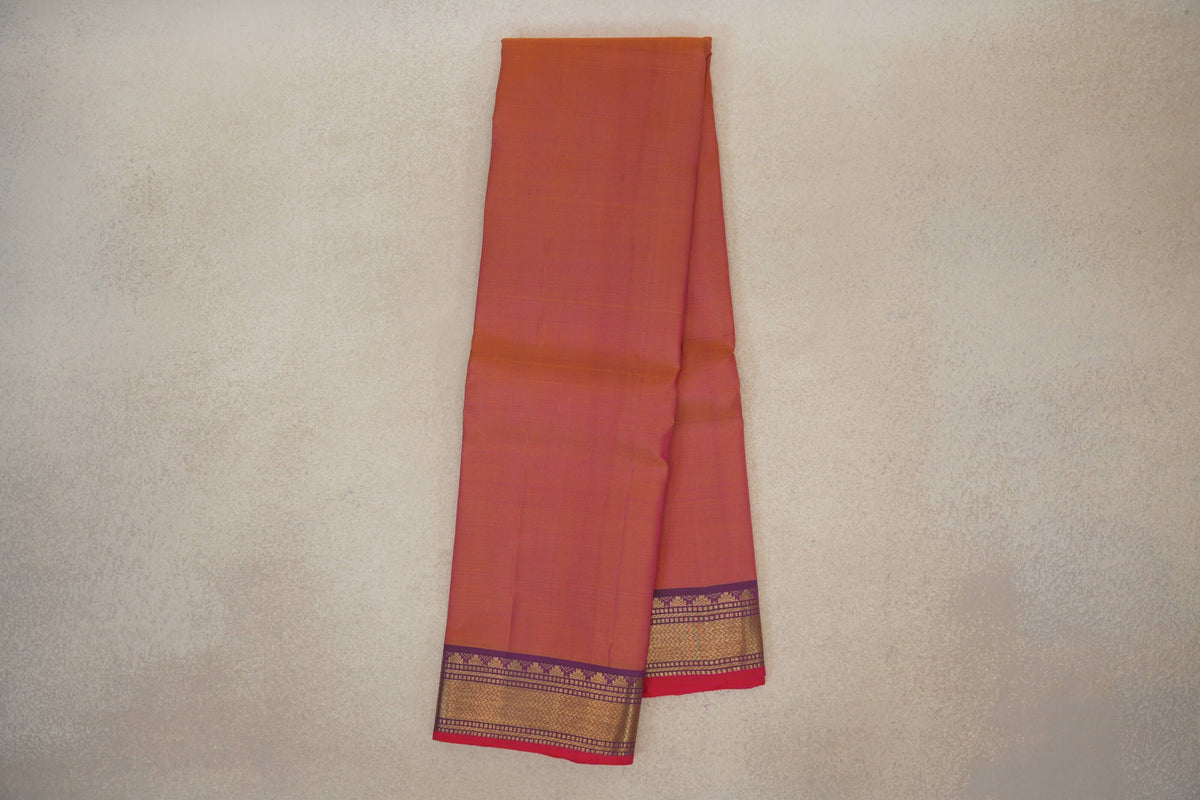 Online Dual Tone of Yellow and Pink Vintage Kanjivaram Silk Saree 