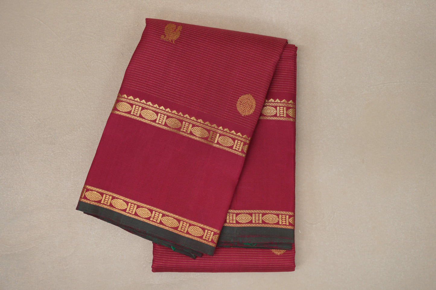 Reddish Pink with Rettai Pettu Borders Vintage Kanjivaram Silk Saree