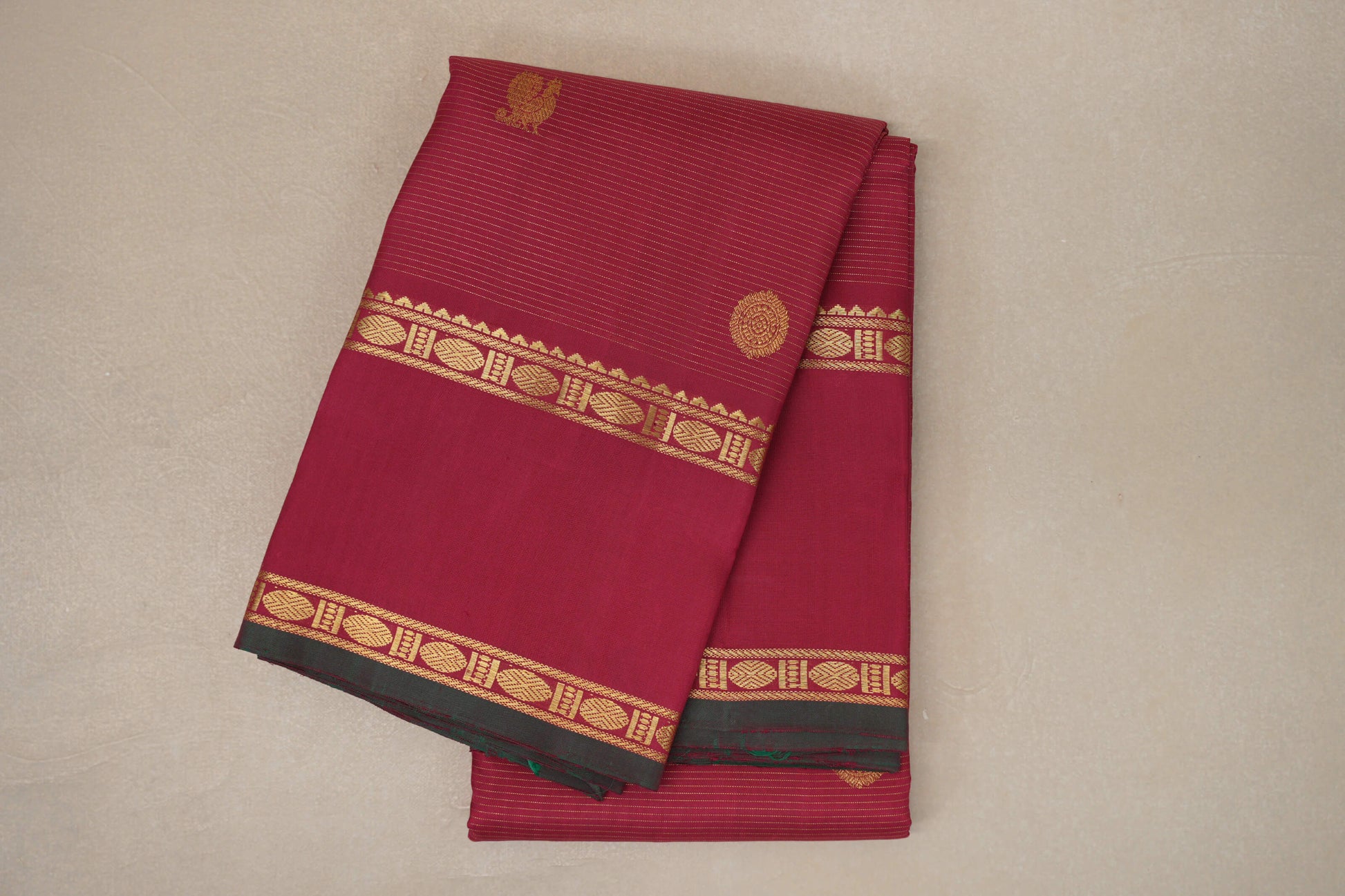 Reddish Pink with Rettai Pettu Borders Vintage Kanjivaram Silk Saree