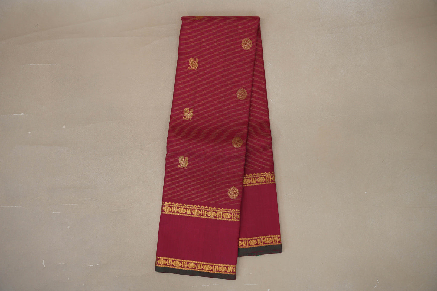 Online Reddish Pink with Rettai Pettu Borders Vintage Kanjivaram Silk Saree