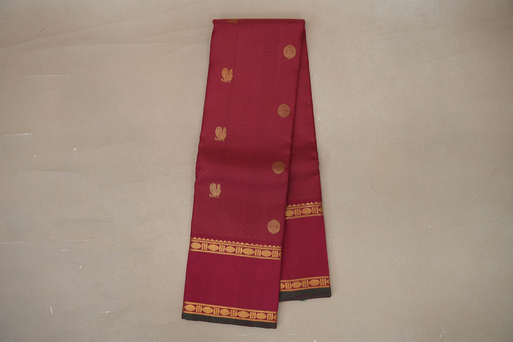 Online Reddish Pink with Rettai Pettu Borders Vintage Kanjivaram Silk Saree
