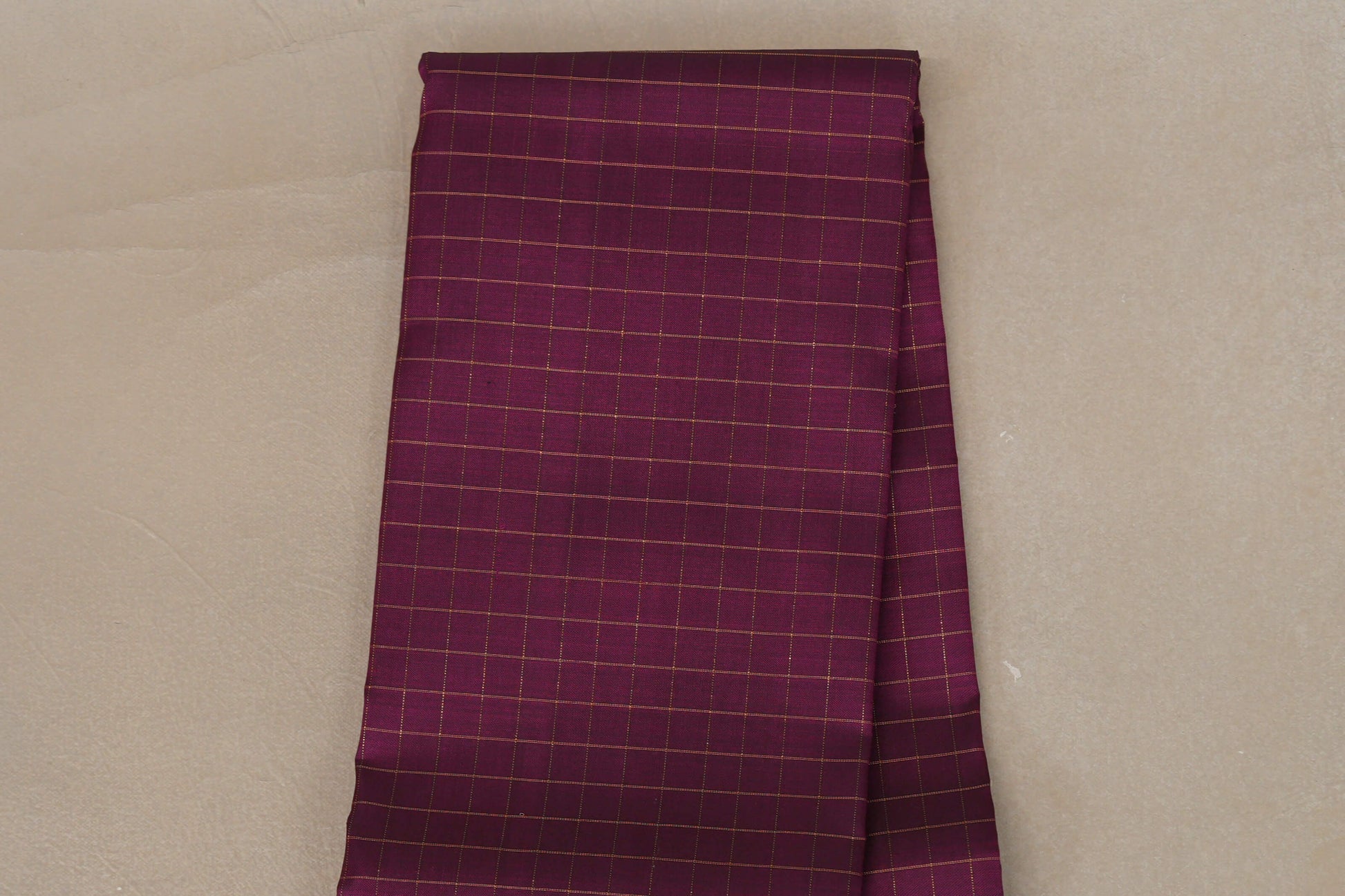 Deep Magenta with Rettai Pettu Borders Vintage Kanjivaram Silk Saree body