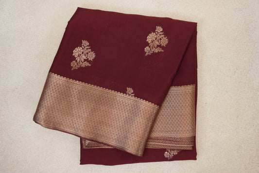 Deep Wine Maroon Mysore Silk Saree