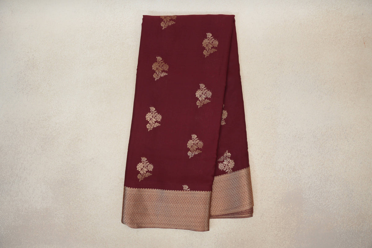Online Deep Wine Maroon Mysore Silk Saree