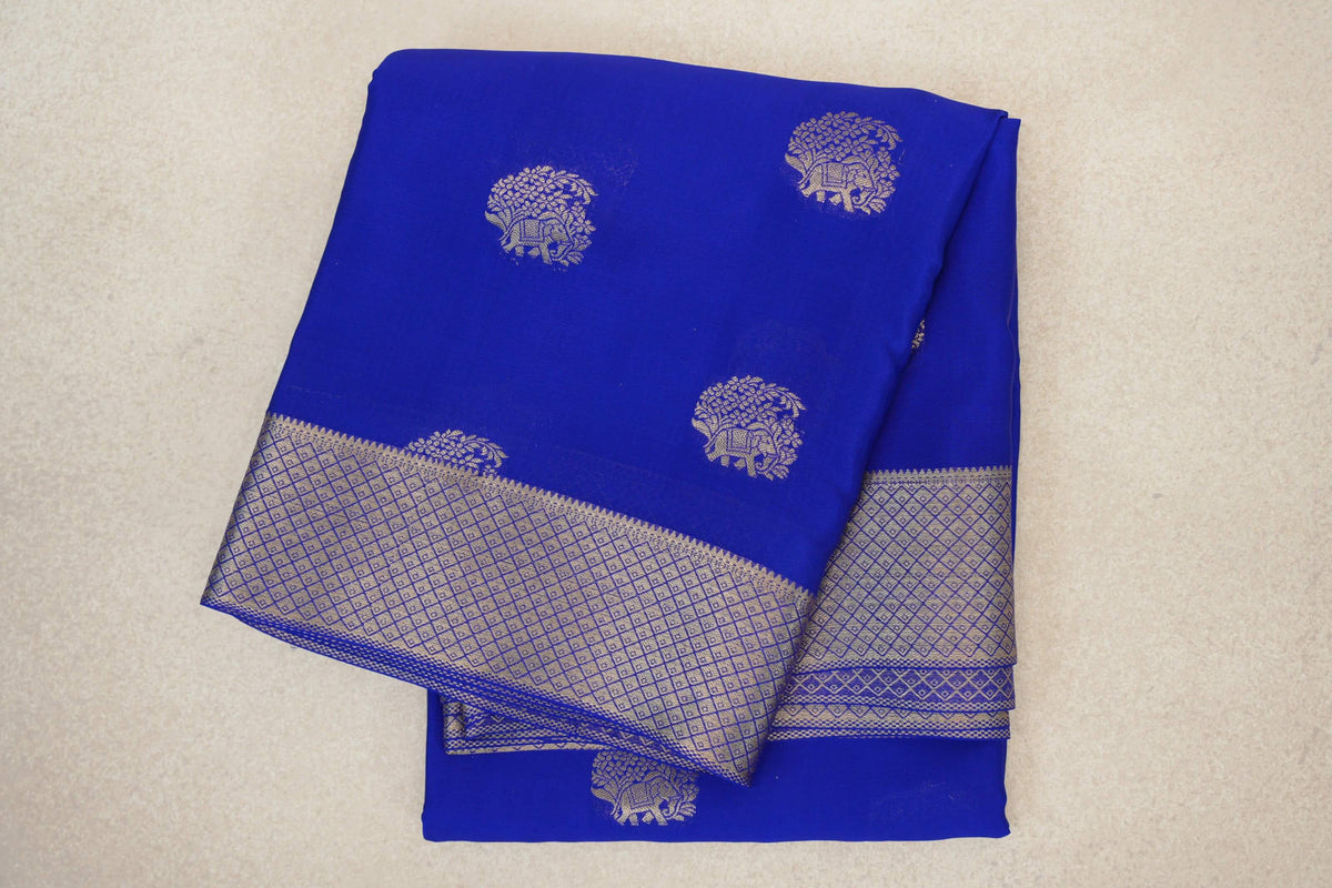 Bright Royal Blue Mysore Silk Saree