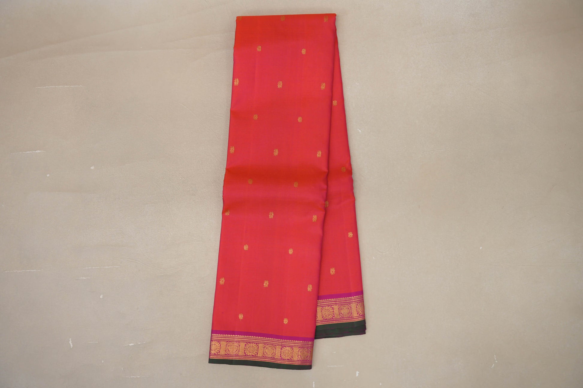 Online Orangish Pink Vintage Kanjivaram Silk Saree