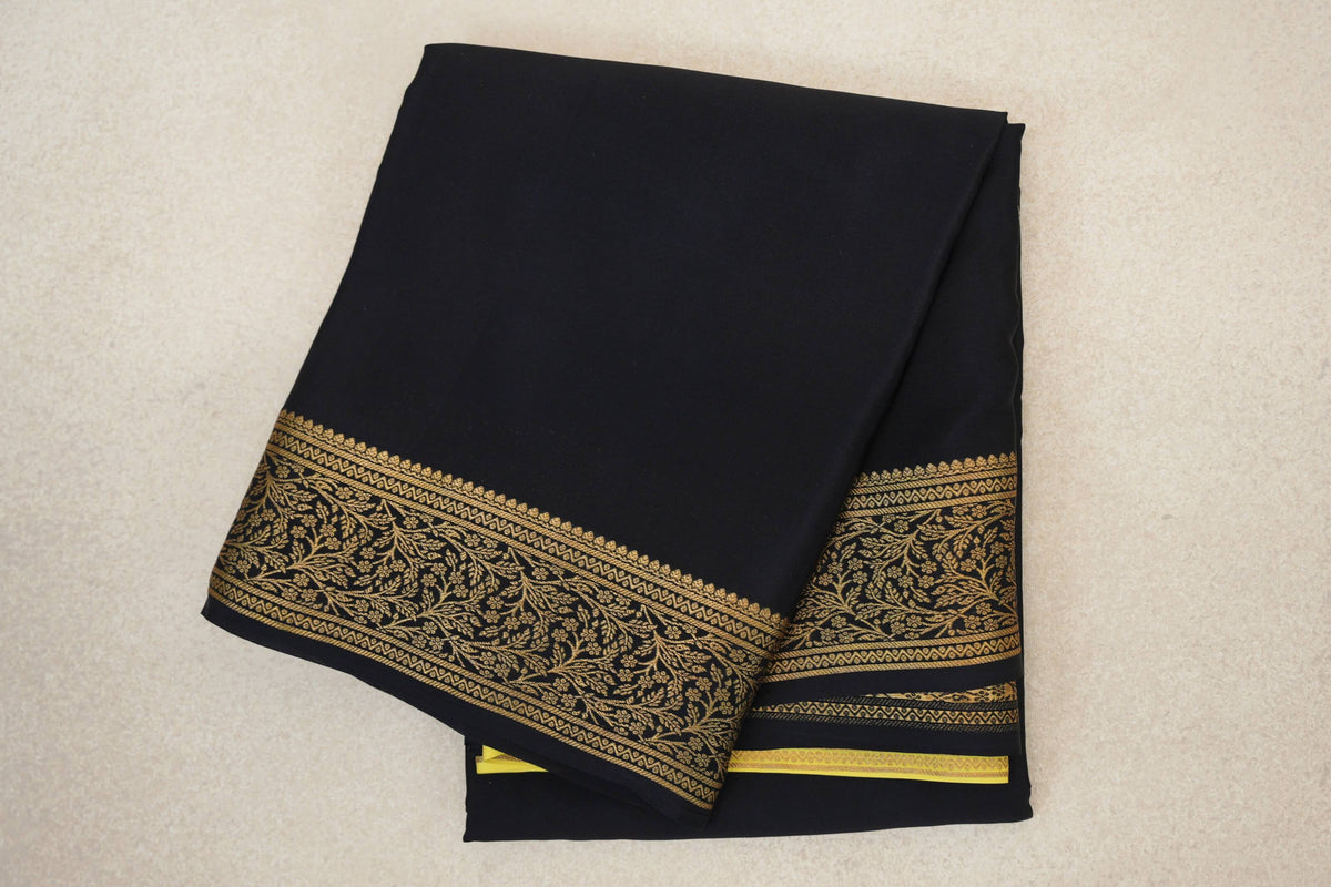 Black Mysore Silk Saree 