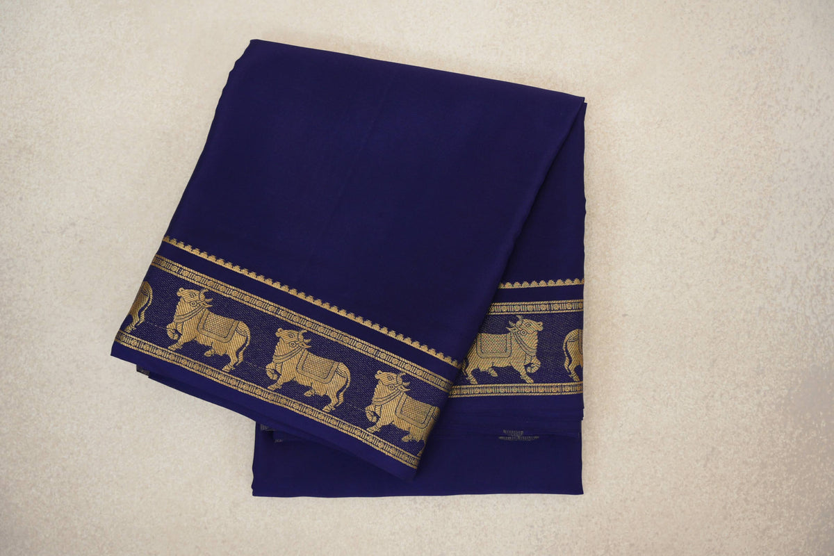 Deep Blue Mysore Silk Saree