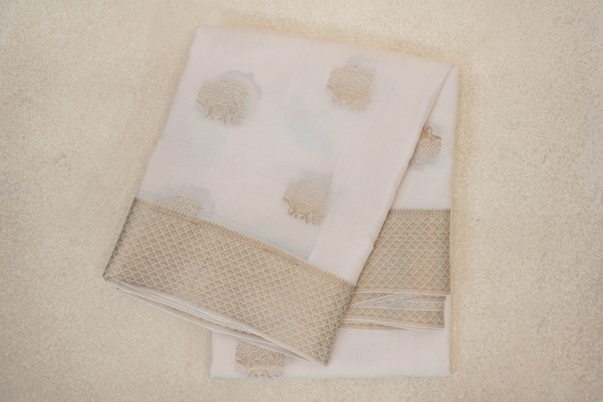 Cream Mysore Silk Saree