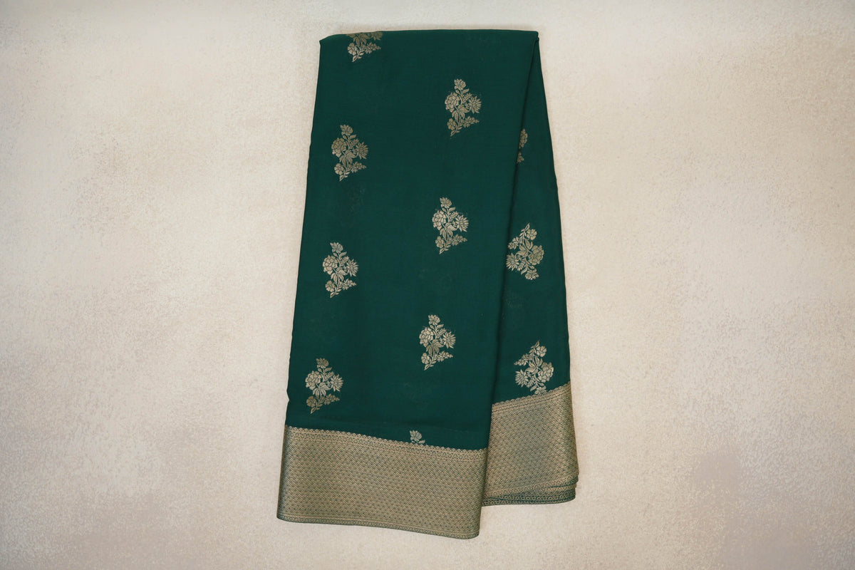 Online Bottle Green Mysore Silk Saree