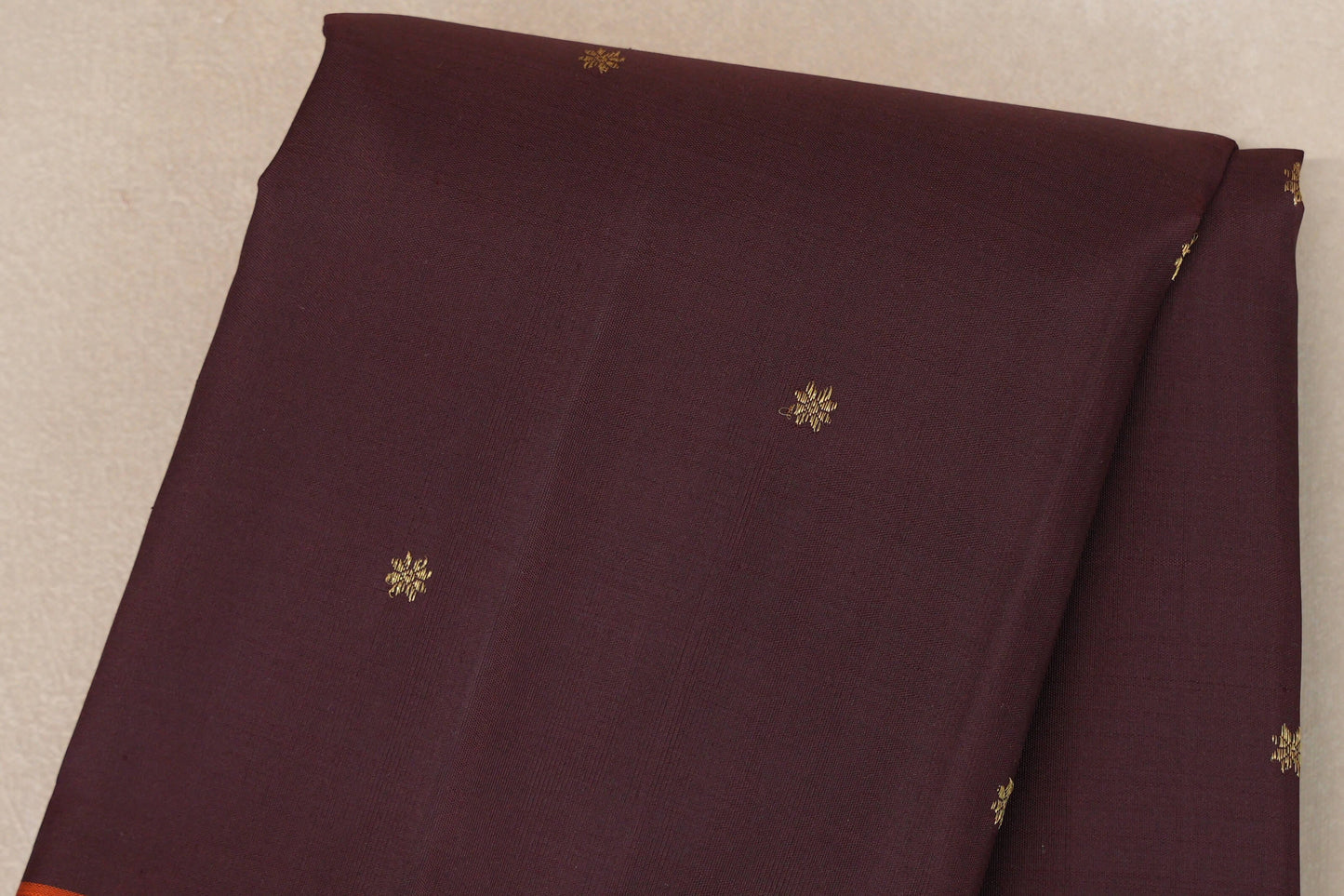 Deep plum with Rust orange borders Vintage Kanjivaram Silk Saree SS9302