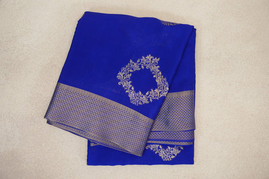 Bright Royal Blue Mysore Silk Saree