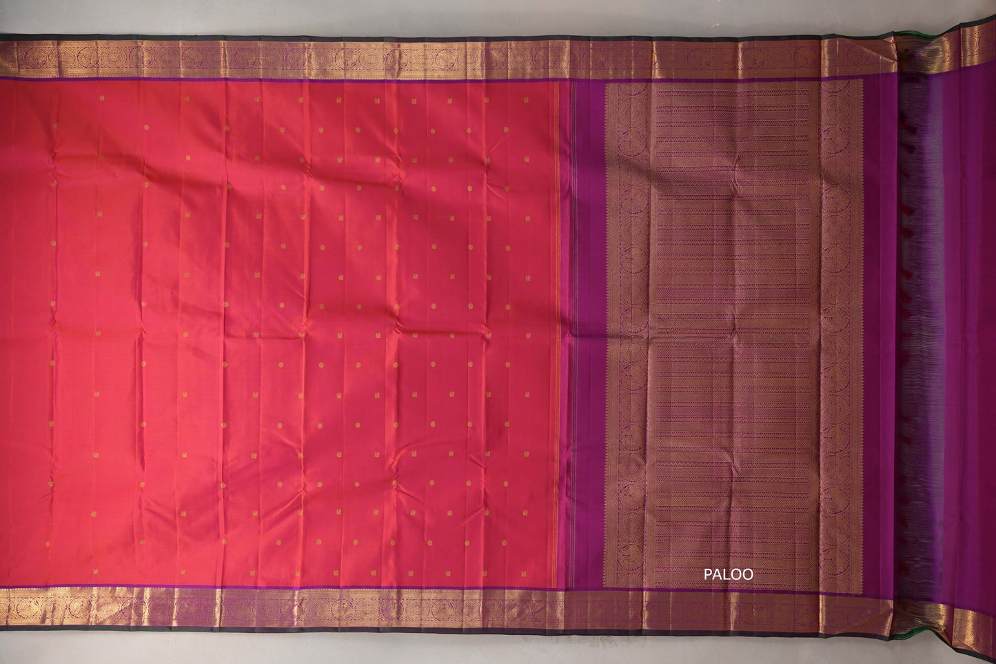 Orangish pink Vintage Kanjivaram Silk Saree SS9304