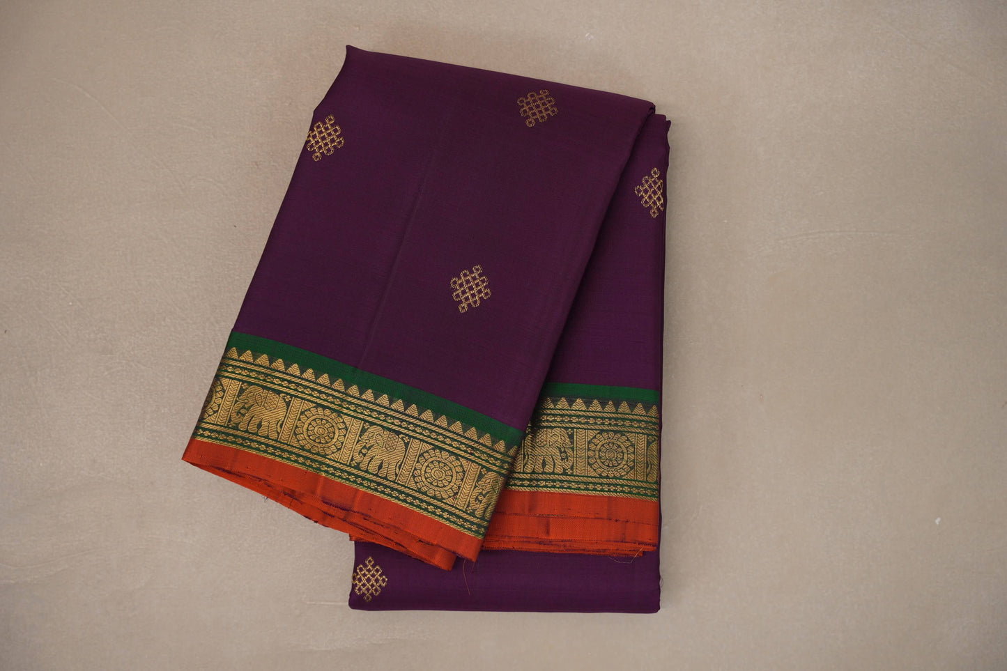 Deep purple Vintage Kanjivaram Silk Saree SS9305