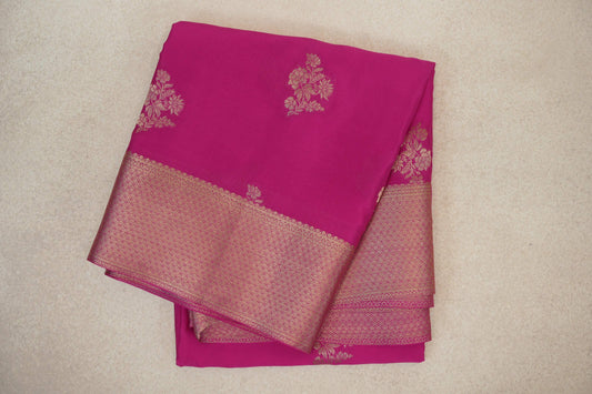 Bright Magenta Pink Mysore Silk Saree