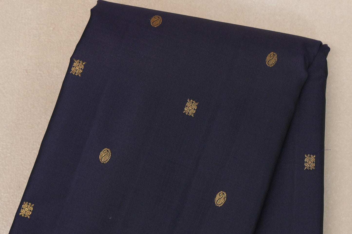 Deep Navy Blue Vintage Kanjivaram Silk Saree SS9306