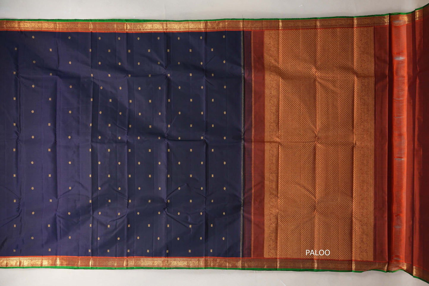 Deep Navy Blue Vintage Kanjivaram Silk Saree SS9306