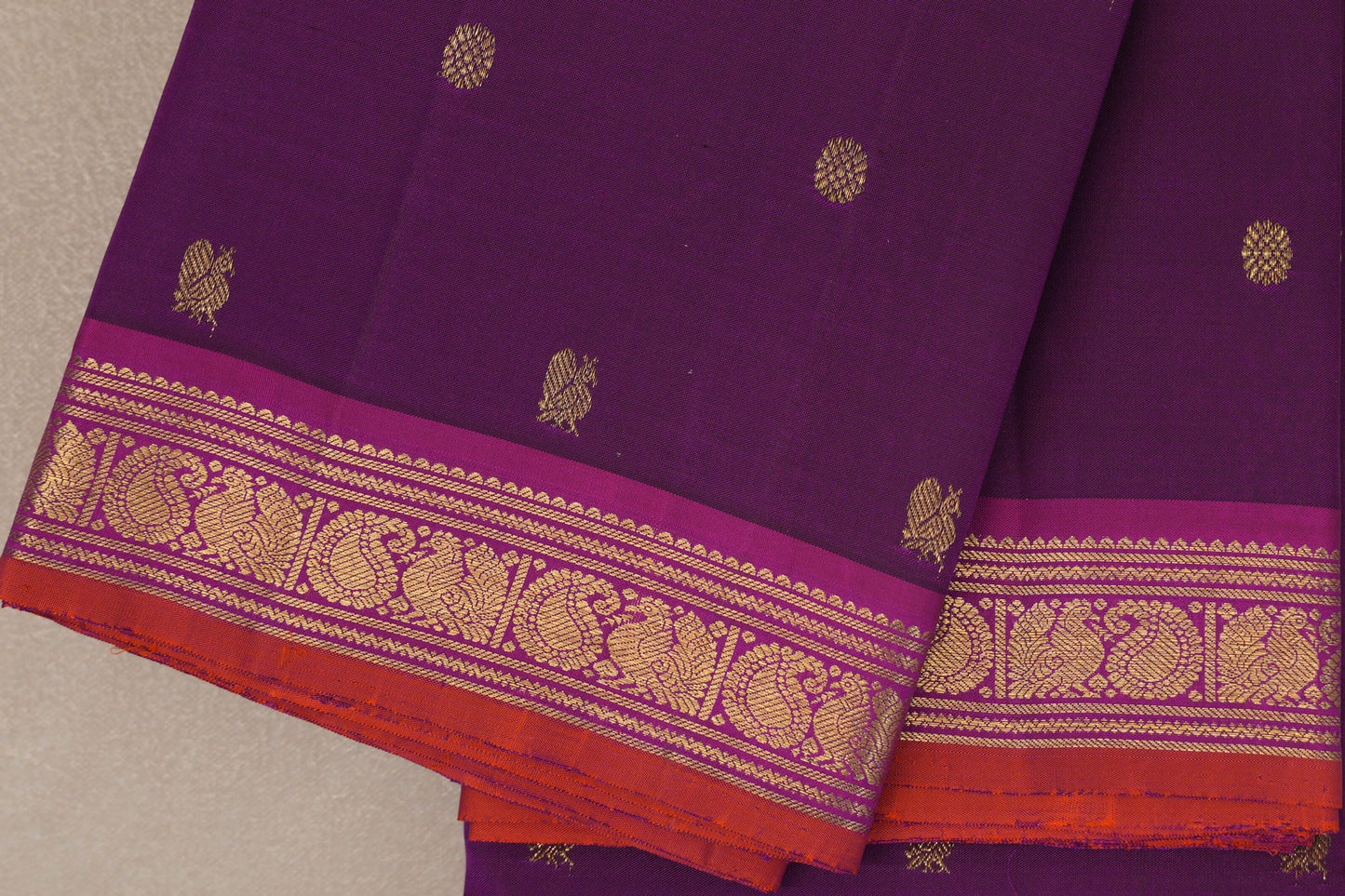 Deep magenta Vintage Kanjivaram Silk Saree SS9307