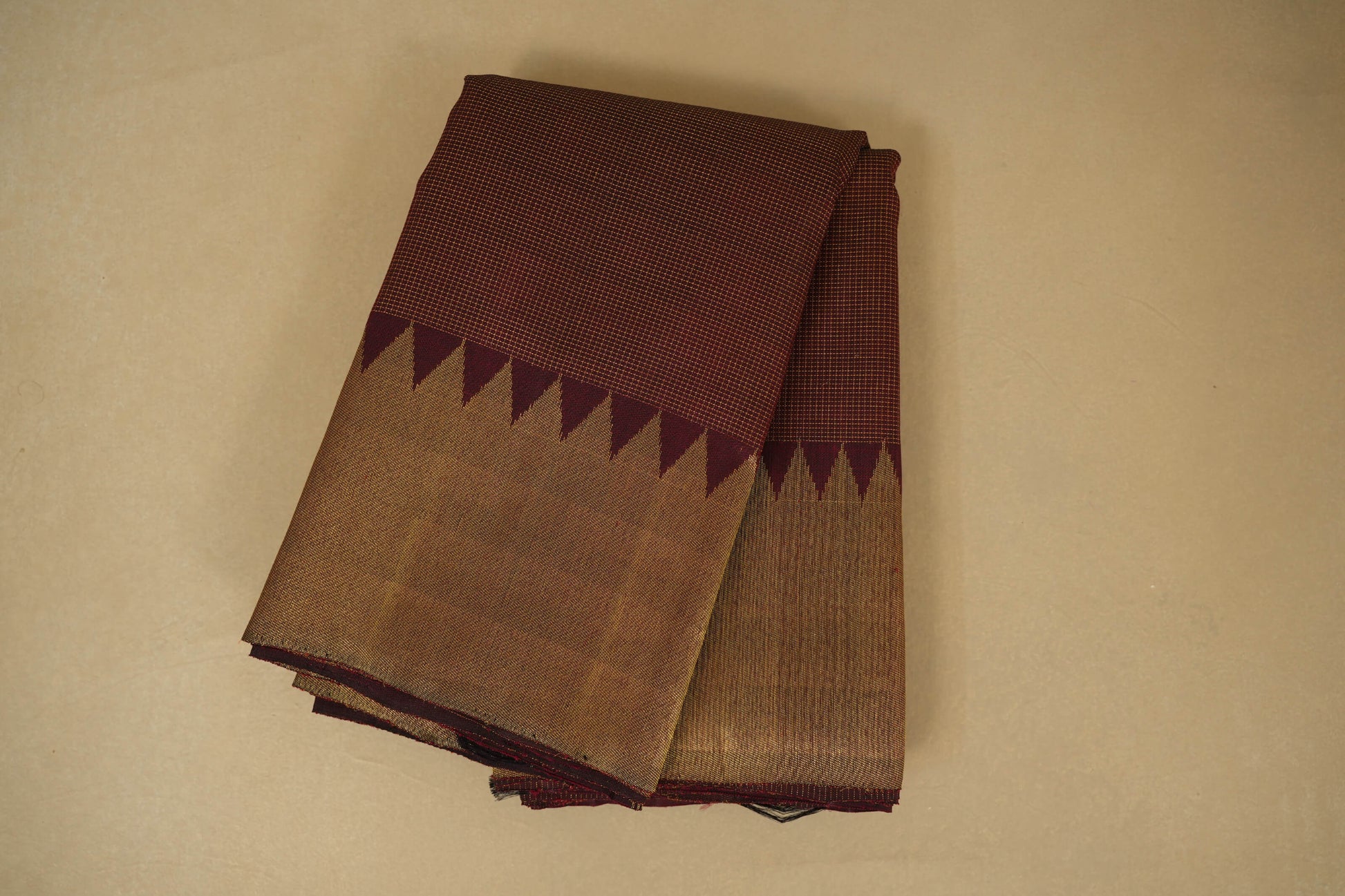 Burgundy Maroon with Tissue Borders Vintage Kanjivaram Silk Saree