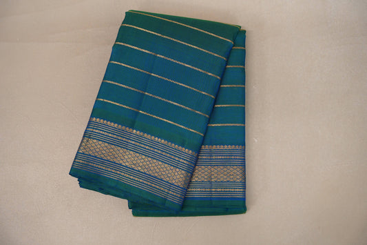 Peacock Blue Vintage Kanjivaram Silk Saree SS9310