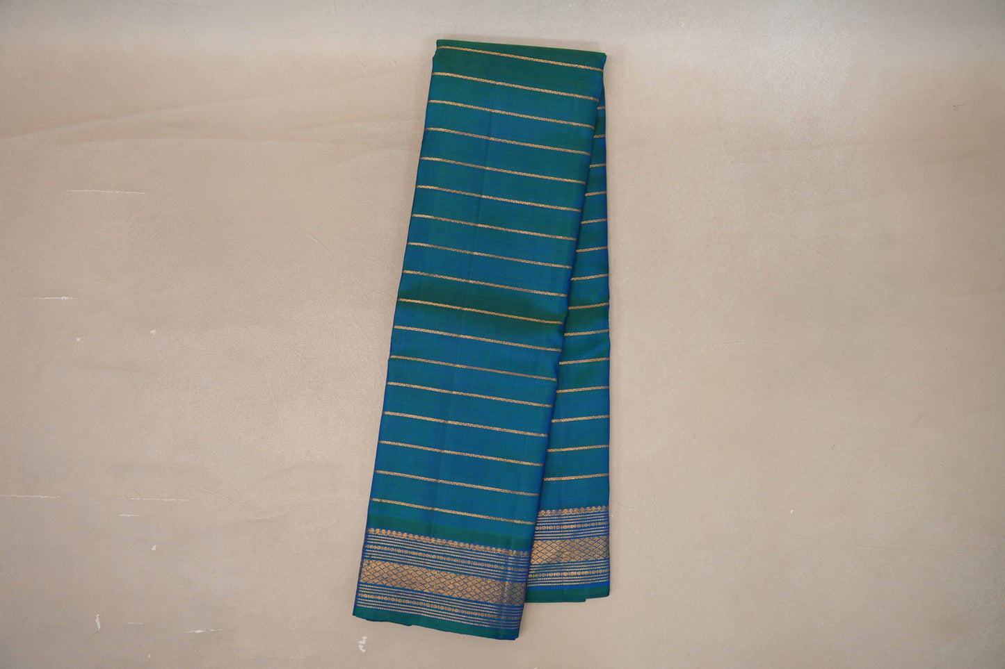 Peacock Blue Vintage Kanjivaram Silk Saree SS9310