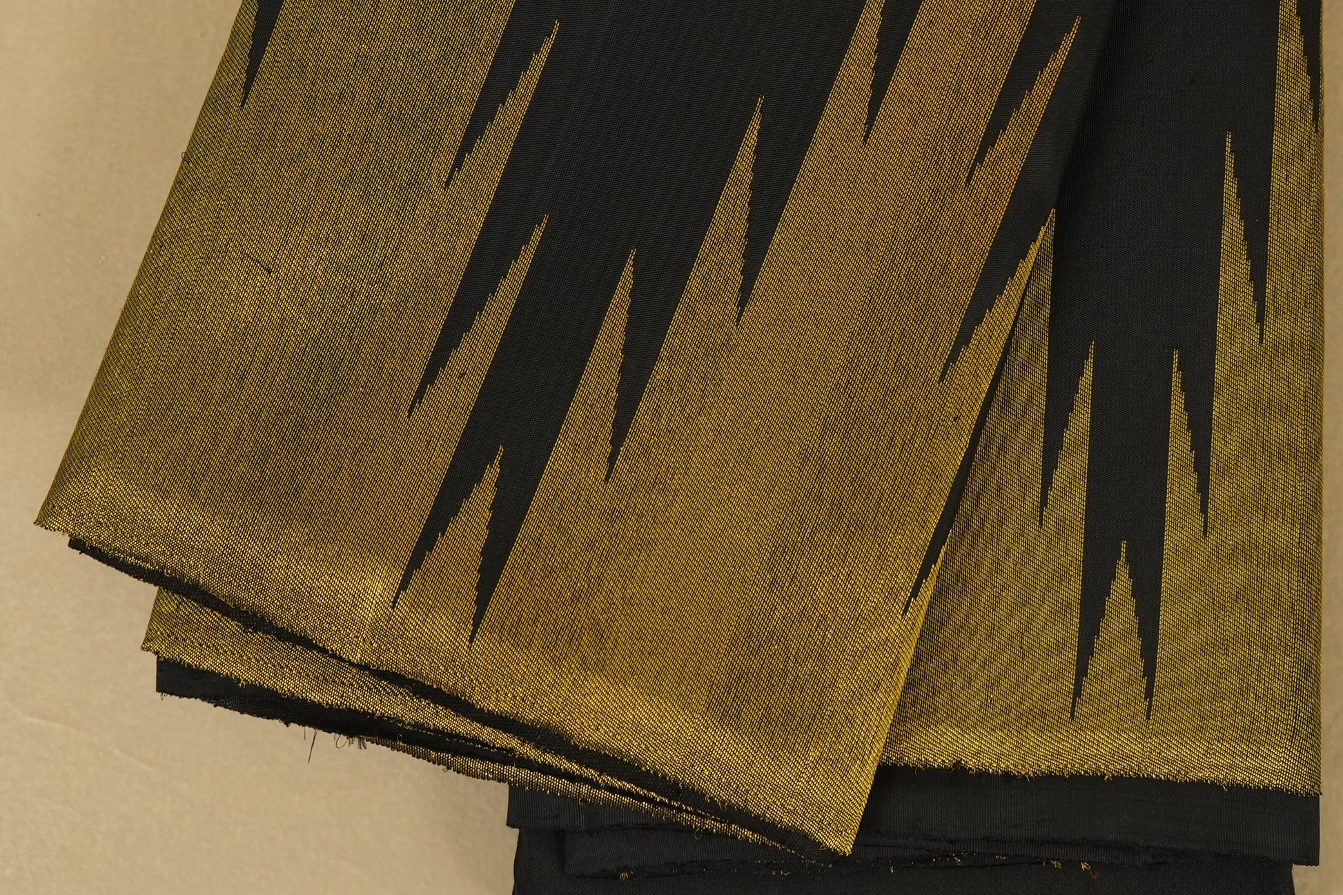 Black with Temple Borders Vintage Kanjivaram Silk Saree borders