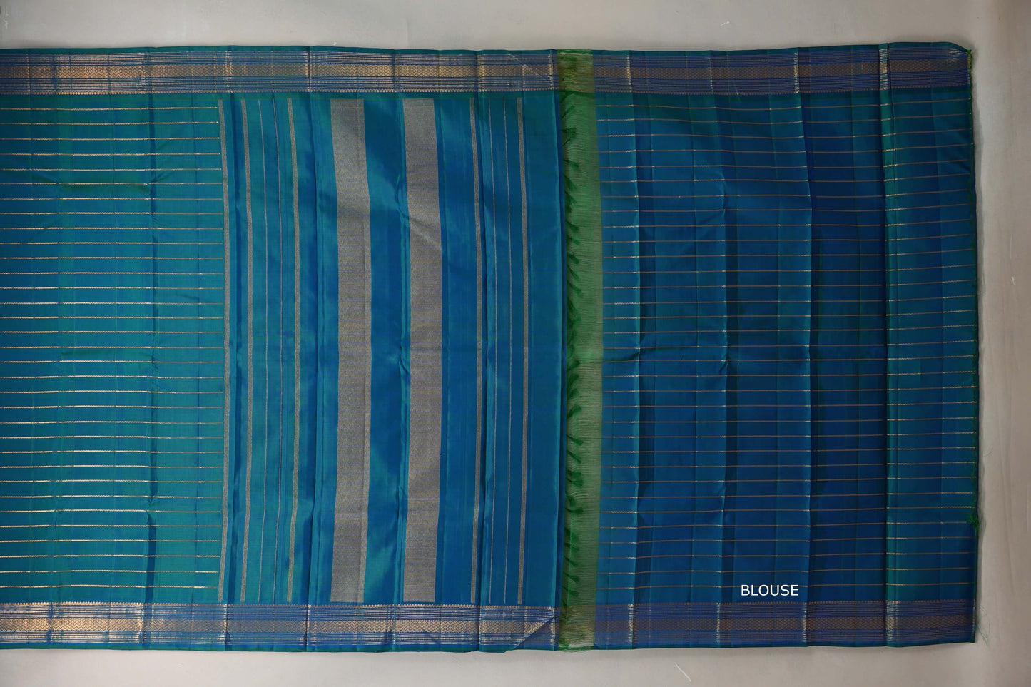 Peacock Blue Vintage Kanjivaram Silk Saree SS9310