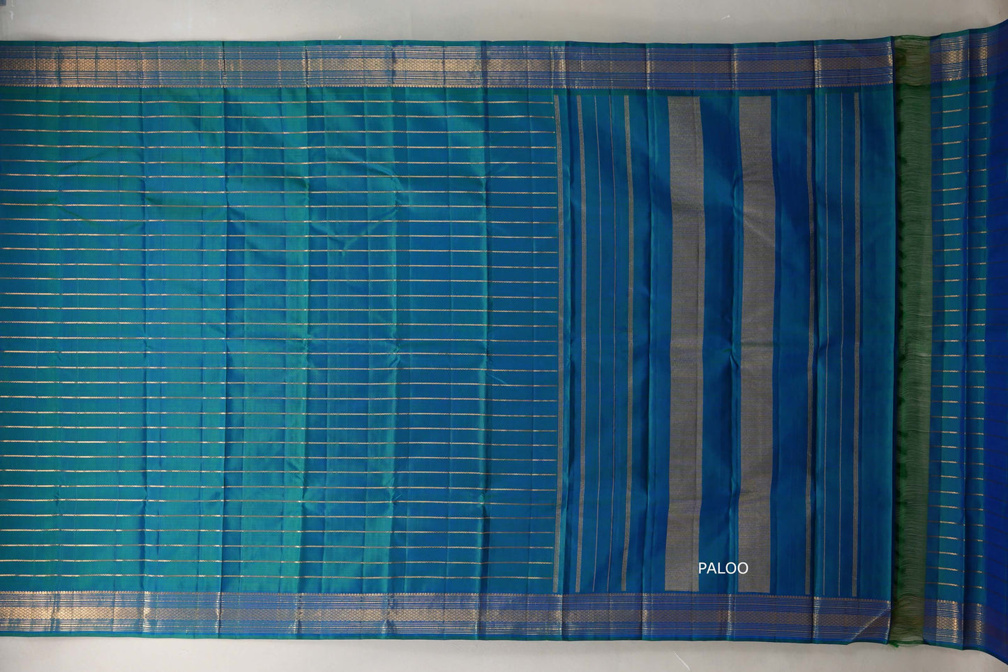 Peacock Blue Vintage Kanjivaram Silk Saree SS9310
