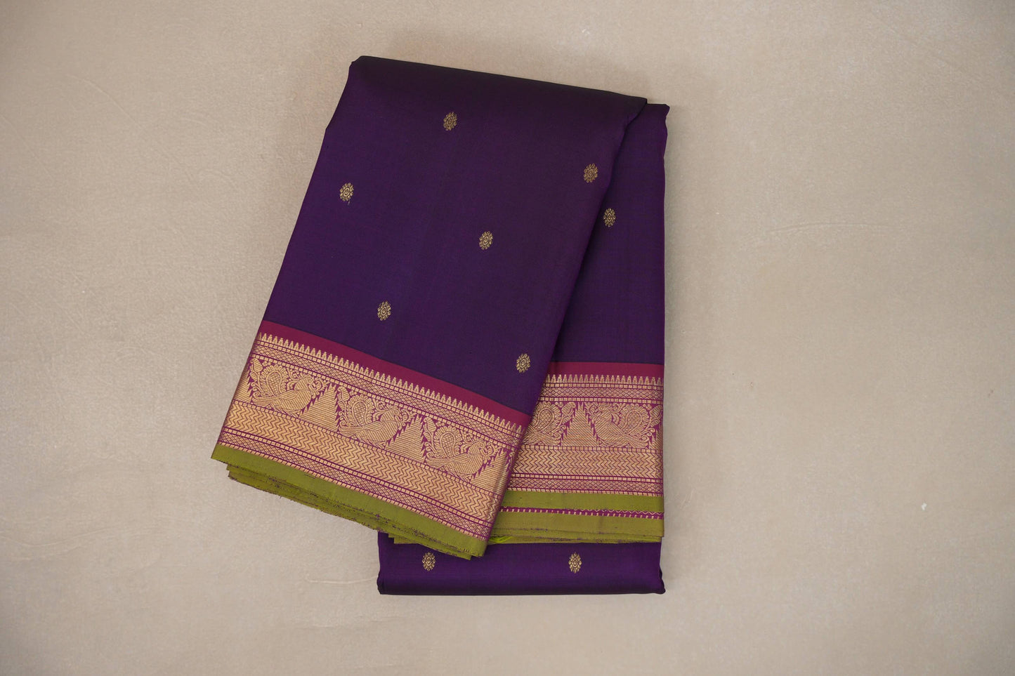 Deep purple Vintage Kanjivaram Silk Saree SS9311