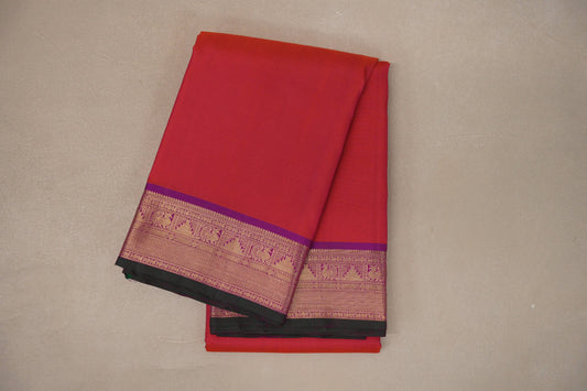 Dual Tone of Orange and Pink Vintage Kanjivaram Silk Saree SS9312
