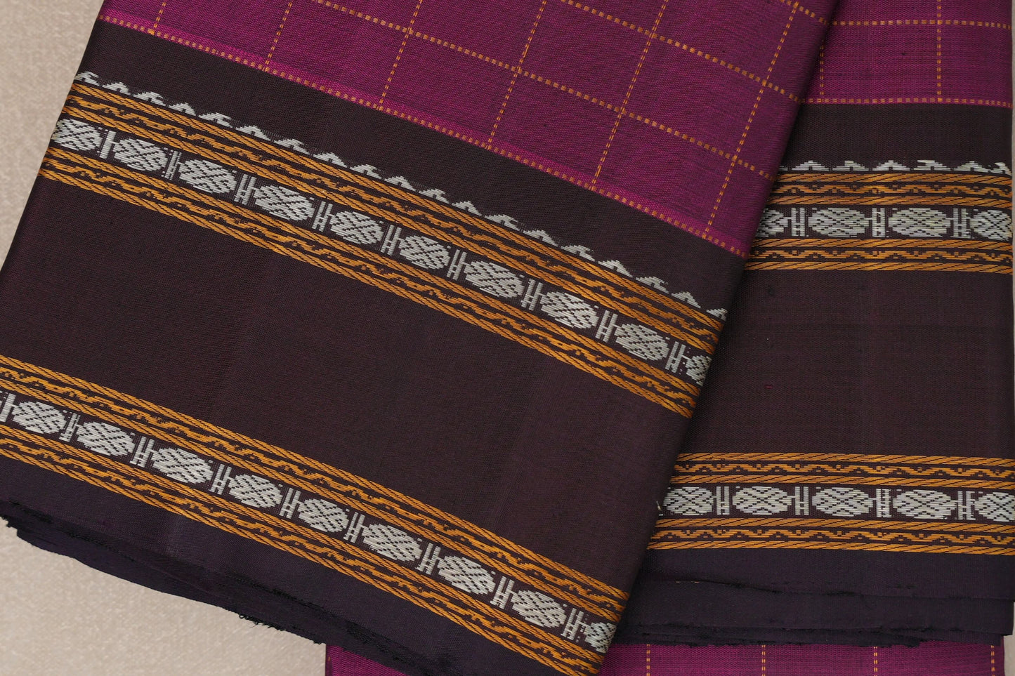 Deep magenta Vintage Kanjivaram Silk Saree SS9316