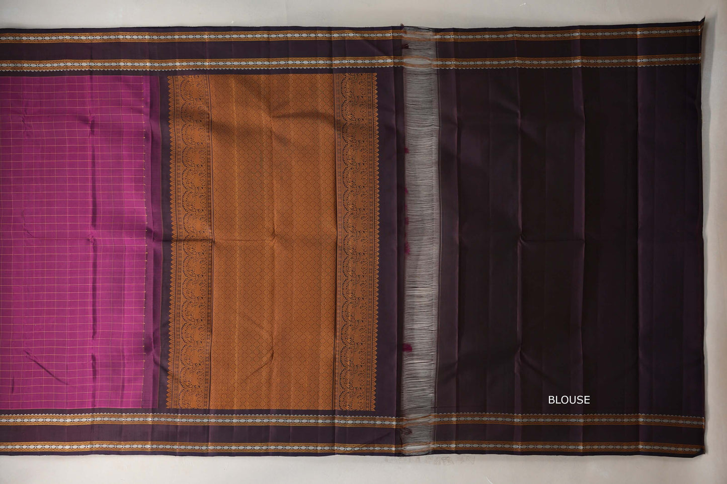 Deep magenta Vintage Kanjivaram Silk Saree SS9316
