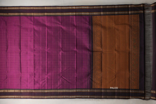 Deep magenta Vintage Kanjivaram Silk Saree SS9316