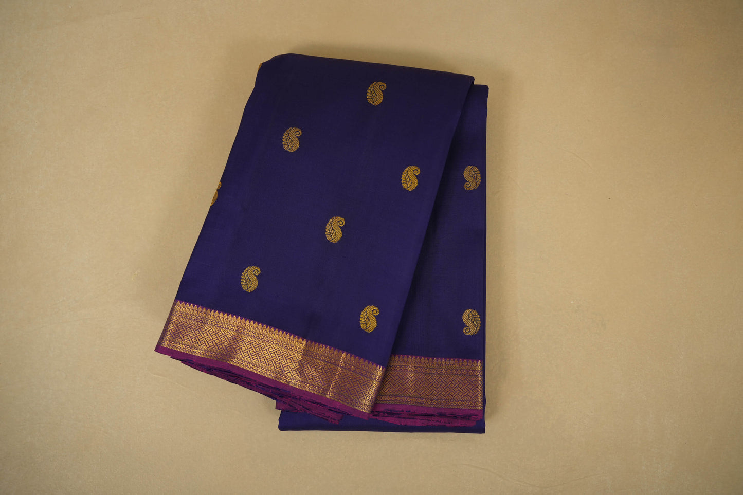 Purple with Magenta Borders Vintage Kanjivaram Silk Saree