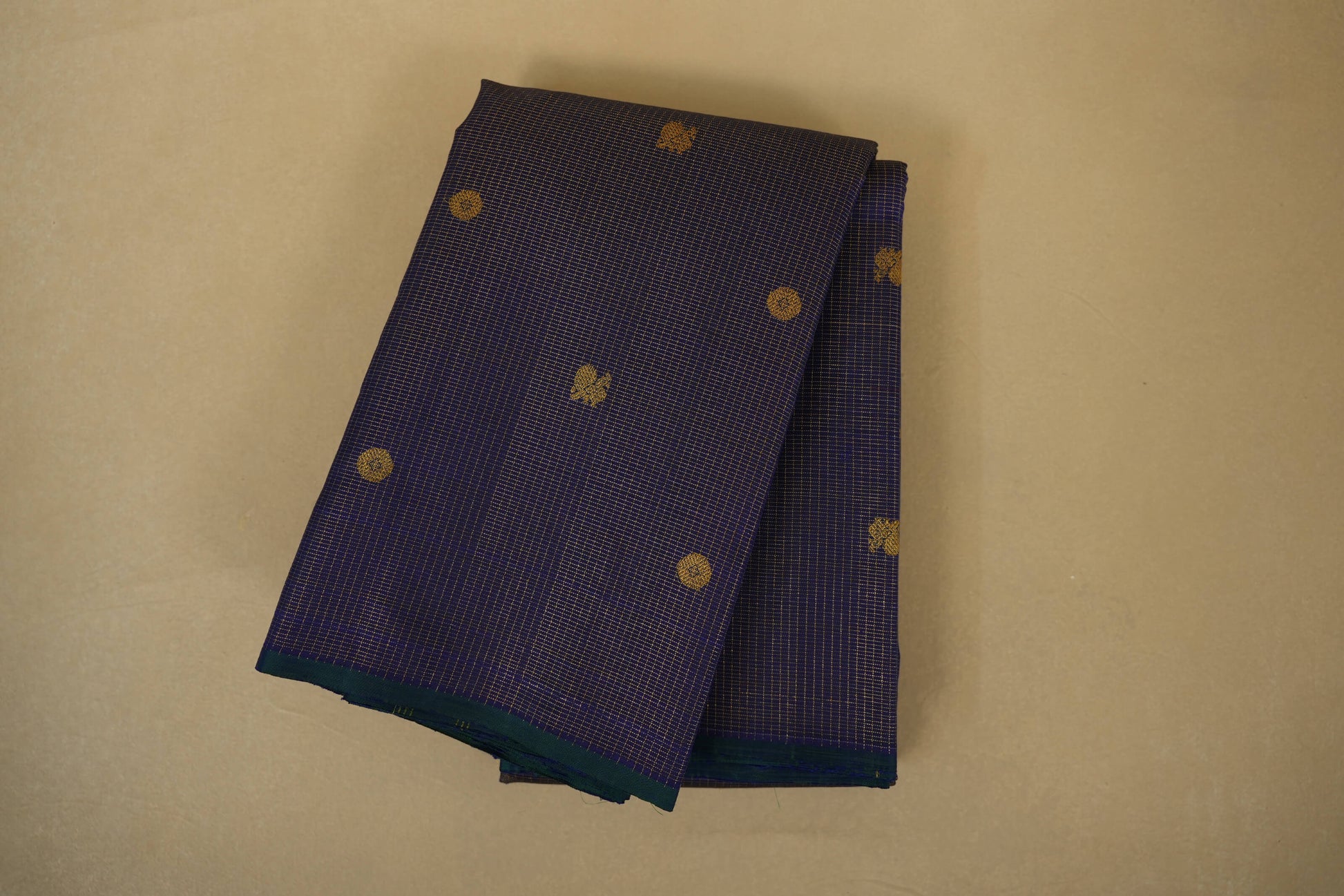 Blue Borderless Vintage Kanjivaram Silk Saree