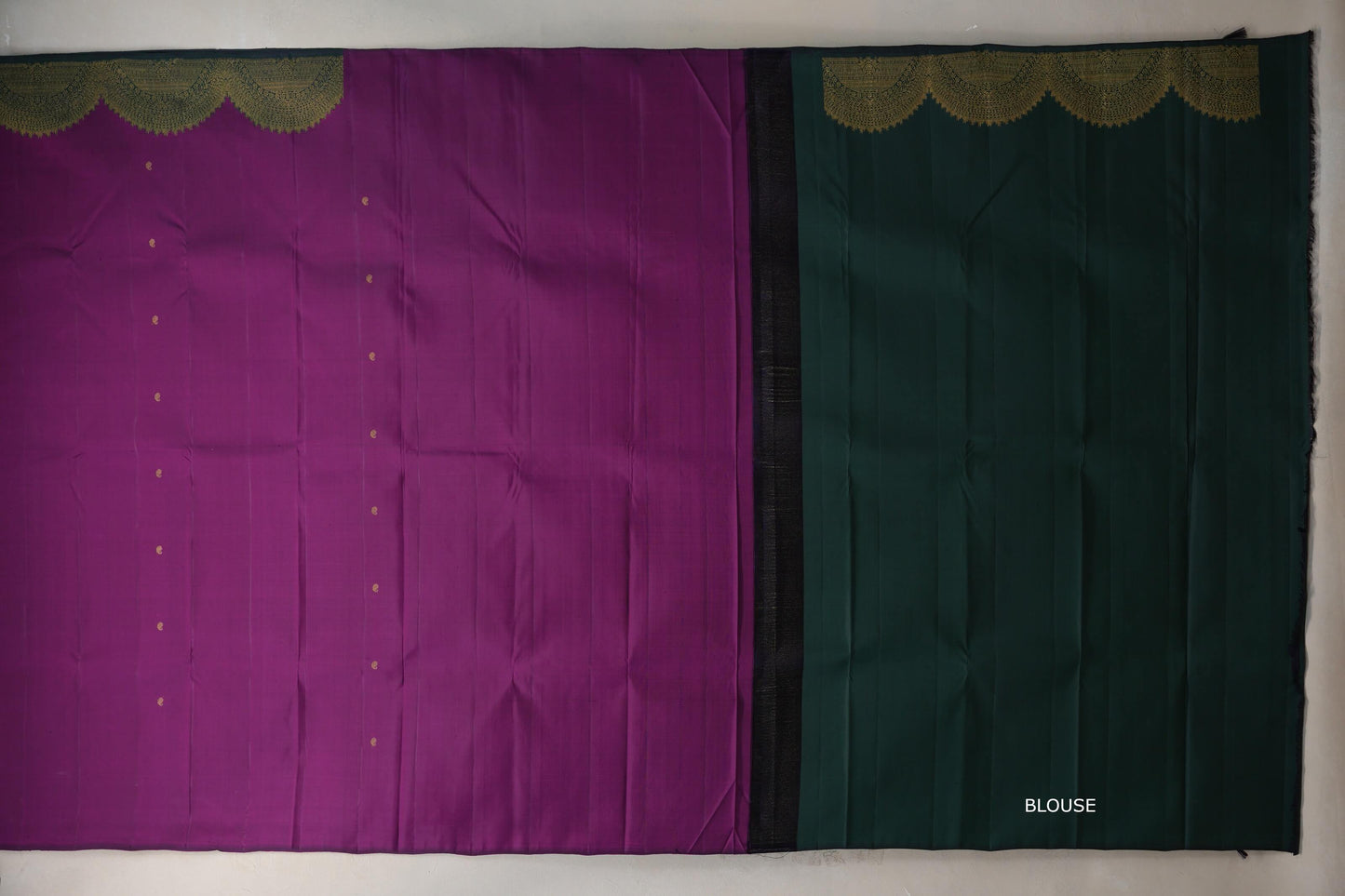 Grape purple with Deep Bottle Green Vintage Kanjivaram Silk Saree SS9320