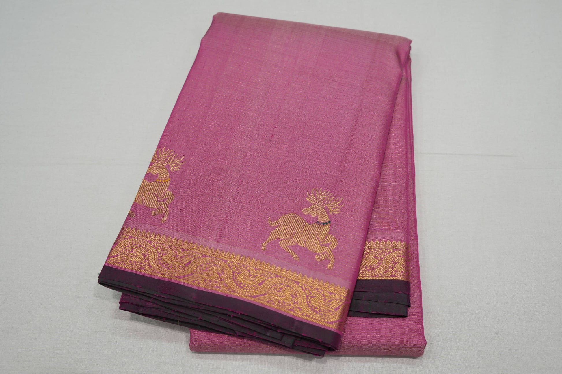 Baby pink vintage kanchipuram silk saree
