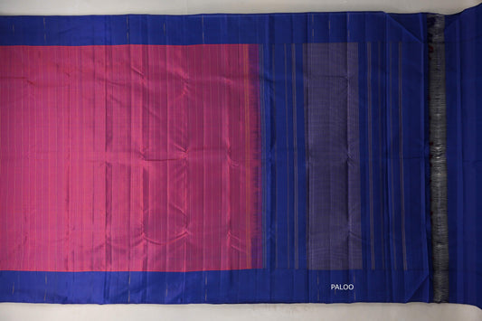Dual Tone of  Bright Red and Blue Plant based Kanjivaram Silk Saree SS9322